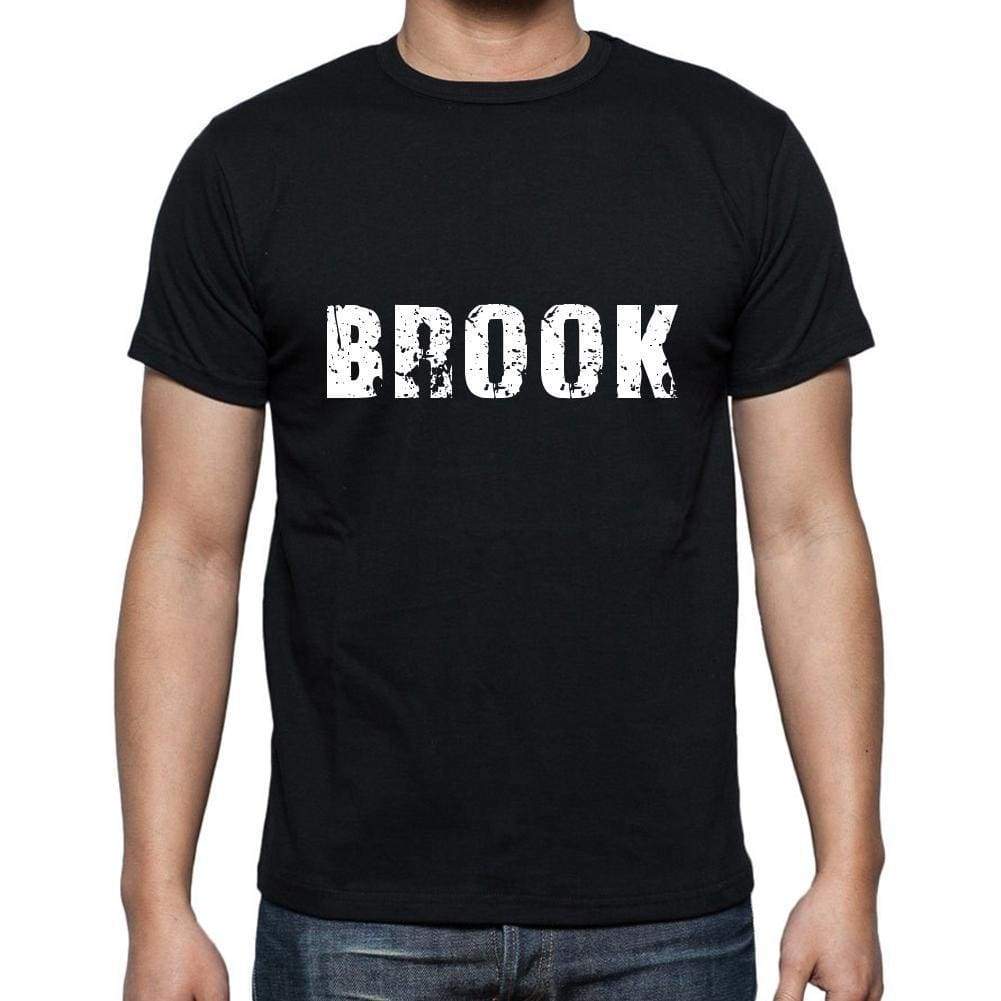 Brook Mens Short Sleeve Round Neck T-Shirt 5 Letters Black Word 00006 - Casual