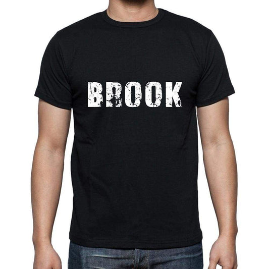 Brook Mens Short Sleeve Round Neck T-Shirt 5 Letters Black Word 00006 - Casual