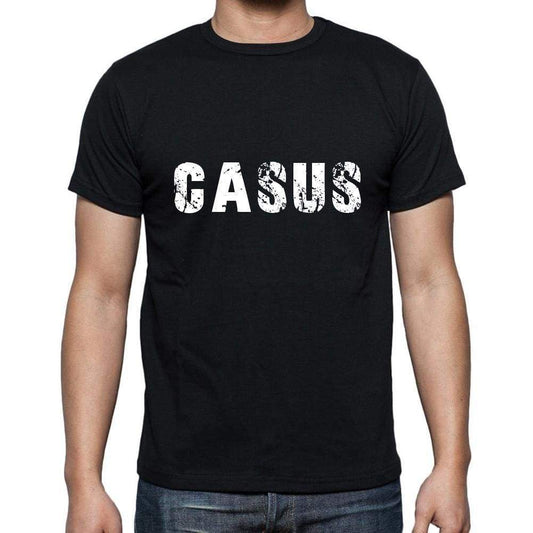 Casus Mens Short Sleeve Round Neck T-Shirt 5 Letters Black Word 00006 - Casual