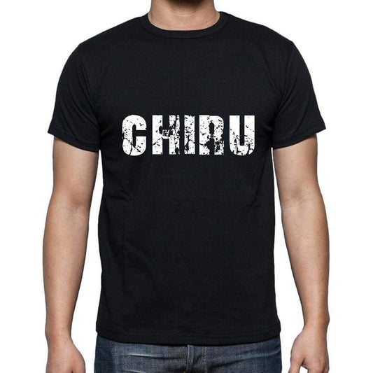 Chiru Mens Short Sleeve Round Neck T-Shirt 5 Letters Black Word 00006 - Casual