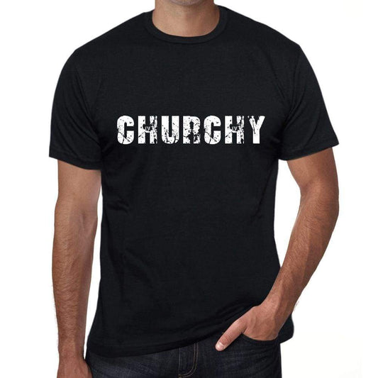 Churchy Mens Vintage T Shirt Black Birthday Gift 00555 - Black / Xs - Casual