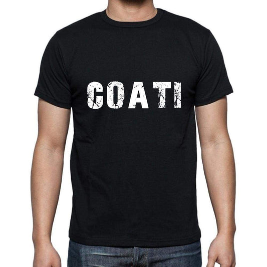 Coati Mens Short Sleeve Round Neck T-Shirt 5 Letters Black Word 00006 - Casual