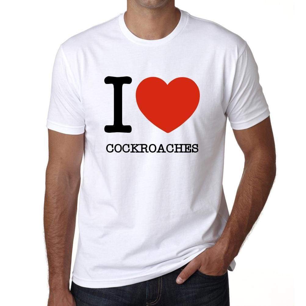 Cockroaches Mens Short Sleeve Round Neck T-Shirt - White / S - Casual
