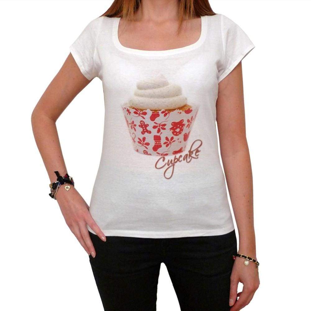 Cupcake Christmas Red Medley Womens Short Sleeve Scoop Neck Tee 00152