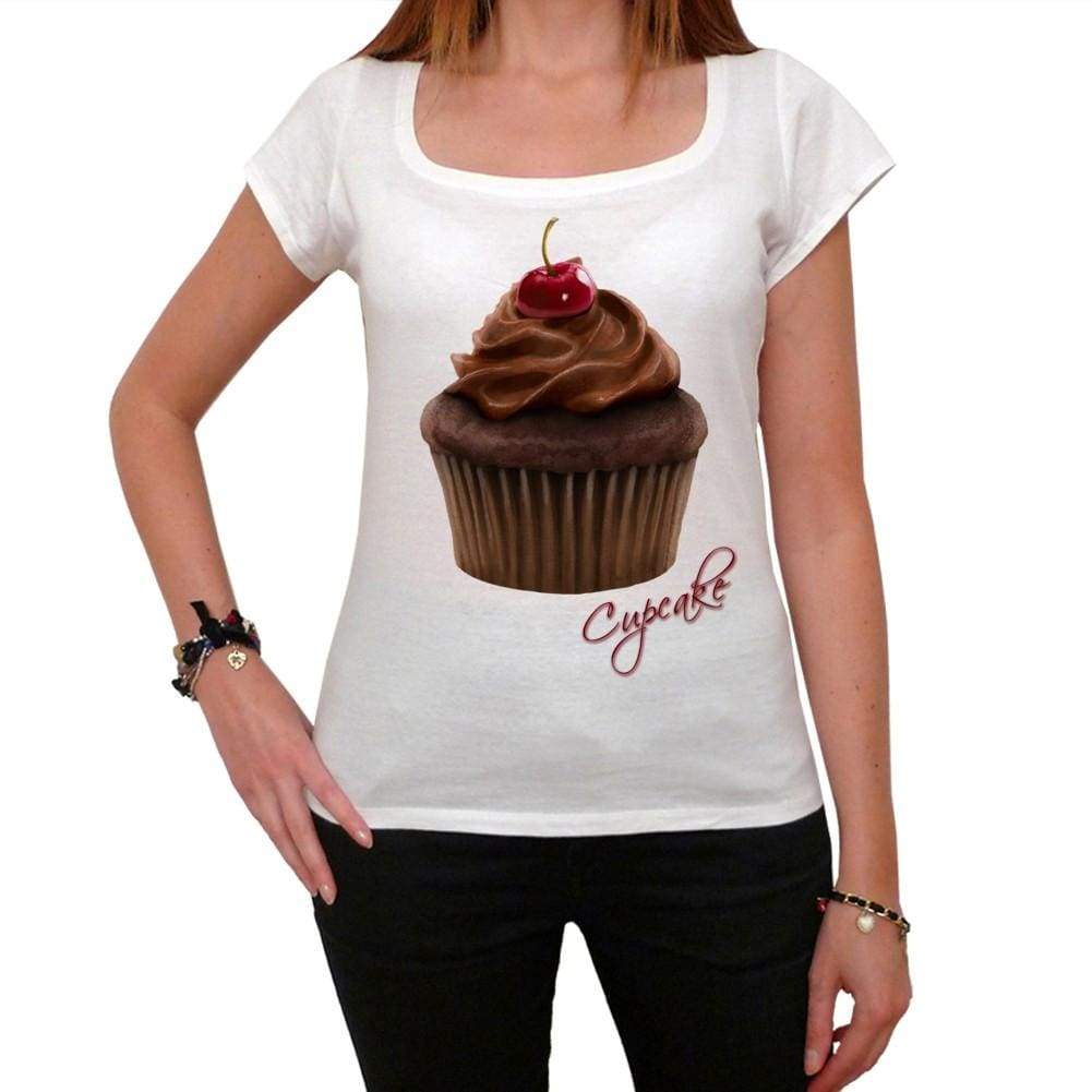 Cupcake Pink Cherry Brown Chocolate Womens Short Sleeve Scoop Neck Tee 00152