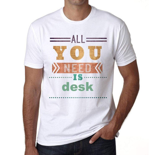 Desk Mens Short Sleeve Round Neck T-Shirt 00025 - Casual