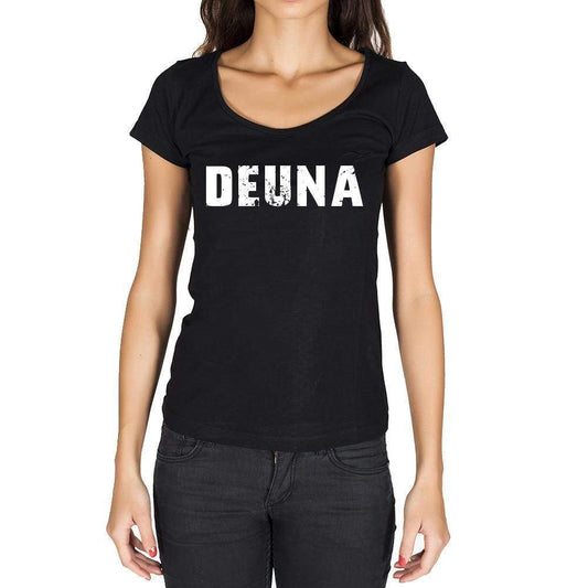Deuna German Cities Black Womens Short Sleeve Round Neck T-Shirt 00002 - Casual