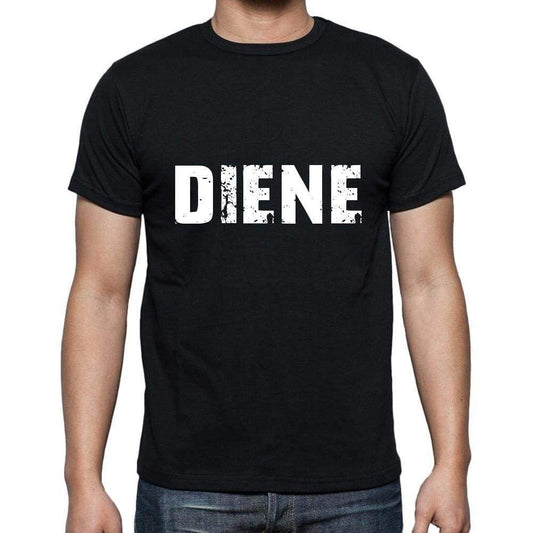 Diene Mens Short Sleeve Round Neck T-Shirt 5 Letters Black Word 00006 - Casual