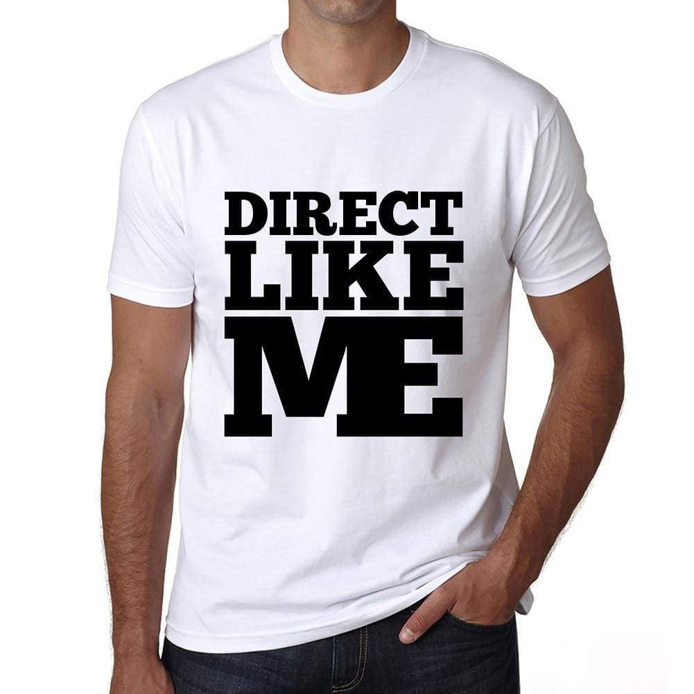 Direct Like Me White Mens Short Sleeve Round Neck T-Shirt 00051 - White / S - Casual