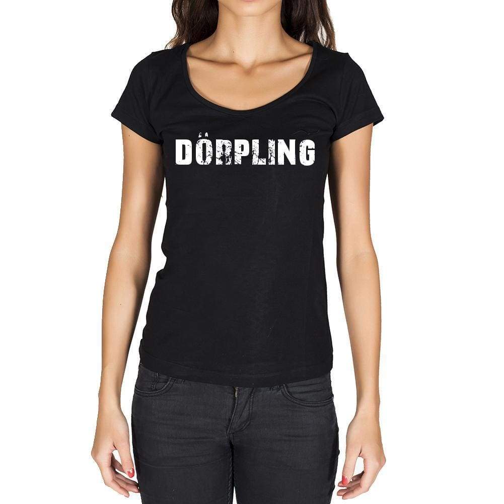 Dörpling German Cities Black Womens Short Sleeve Round Neck T-Shirt 00002 - Casual