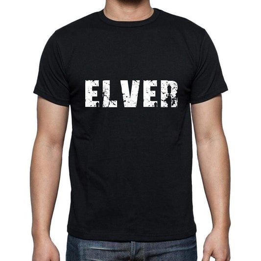 Elver Mens Short Sleeve Round Neck T-Shirt 5 Letters Black Word 00006 - Casual