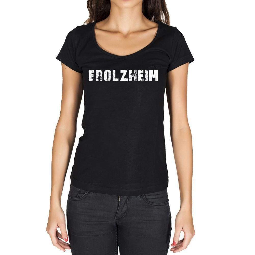Erolzheim German Cities Black Womens Short Sleeve Round Neck T-Shirt 00002 - Casual