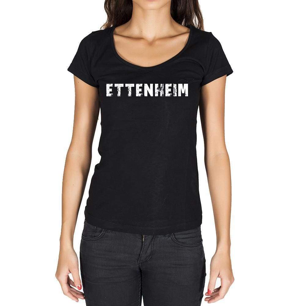 Ettenheim German Cities Black Womens Short Sleeve Round Neck T-Shirt 00002 - Casual