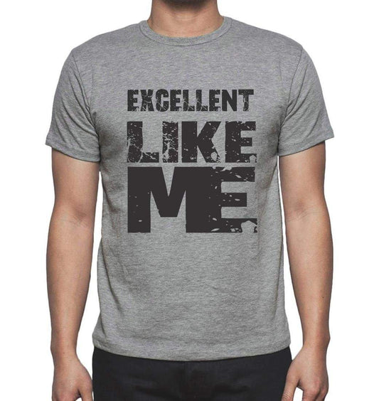 Excellent Like Me Grey Mens Short Sleeve Round Neck T-Shirt 00066 - Grey / S - Casual