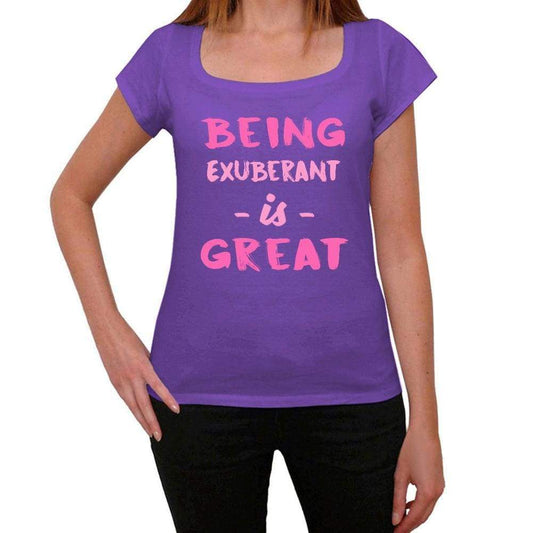 Exuberant Being Great Purple Womens Short Sleeve Round Neck T-Shirt Gift T-Shirt 00336 - Purple / Xs - Casual