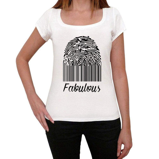 Fabulous Fingerprint White Womens Short Sleeve Round Neck T-Shirt Gift T-Shirt 00304 - White / Xs - Casual