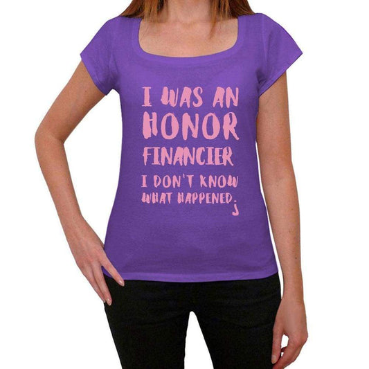 Financier What Happened Purple Womens Short Sleeve Round Neck T-Shirt Gift T-Shirt 00321 - Purple / Xs - Casual