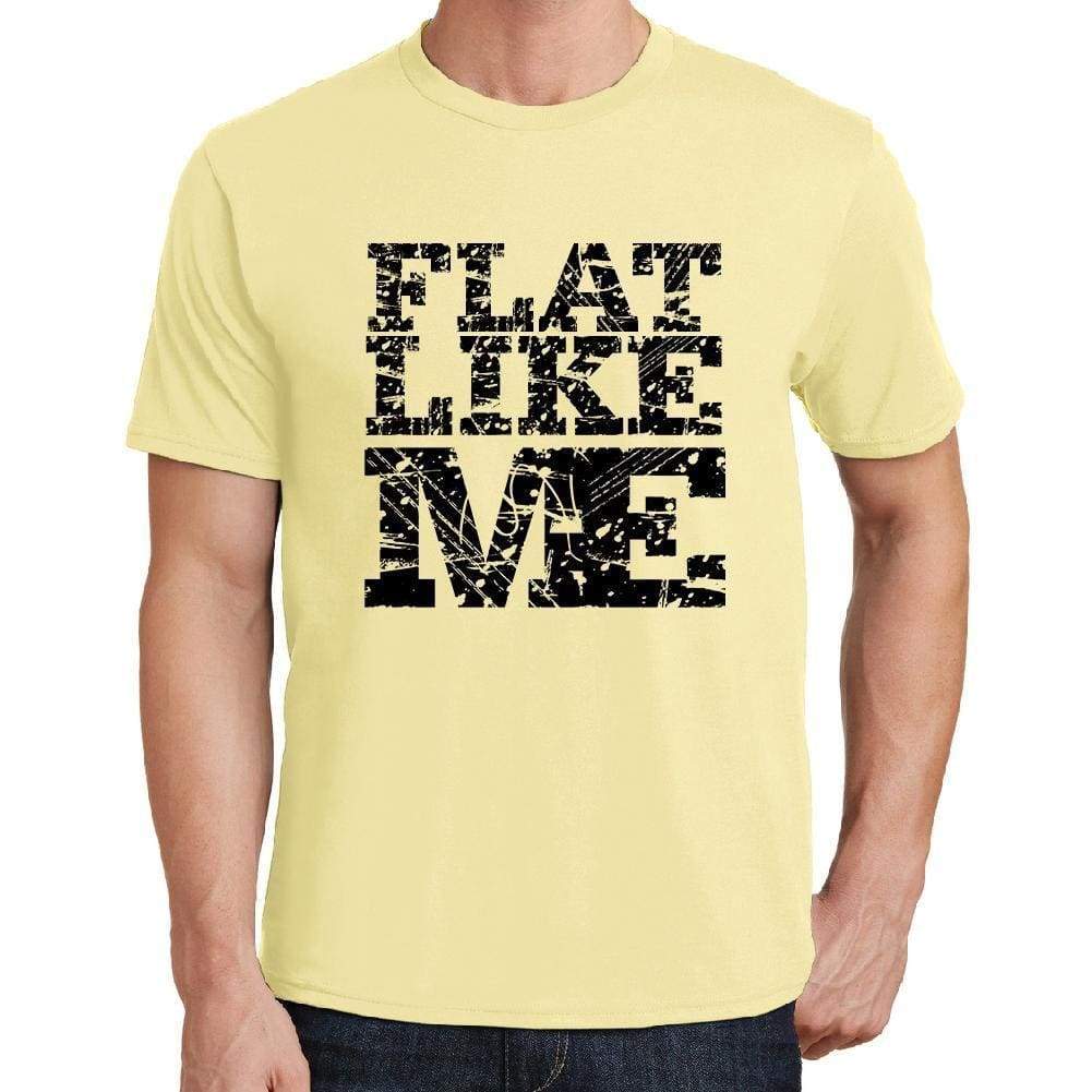 Flat Like Me Yellow Mens Short Sleeve Round Neck T-Shirt 00294 - Yellow / S - Casual