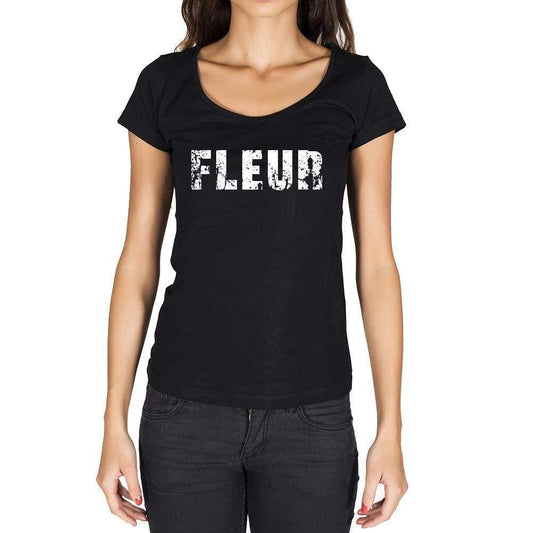 Fleur French Dictionary Womens Short Sleeve Round Neck T-Shirt 00010 - Casual