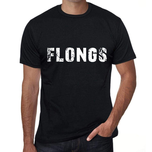 Flongs Mens Vintage T Shirt Black Birthday Gift 00554 - Black / Xs - Casual