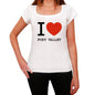 Fort Valley I Love Citys White Womens Short Sleeve Round Neck T-Shirt 00012 - White / Xs - Casual
