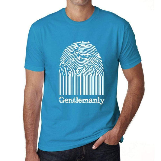 Gentlemanly Fingerprint Blue Mens Short Sleeve Round Neck T-Shirt Gift T-Shirt 00311 - Blue / S - Casual