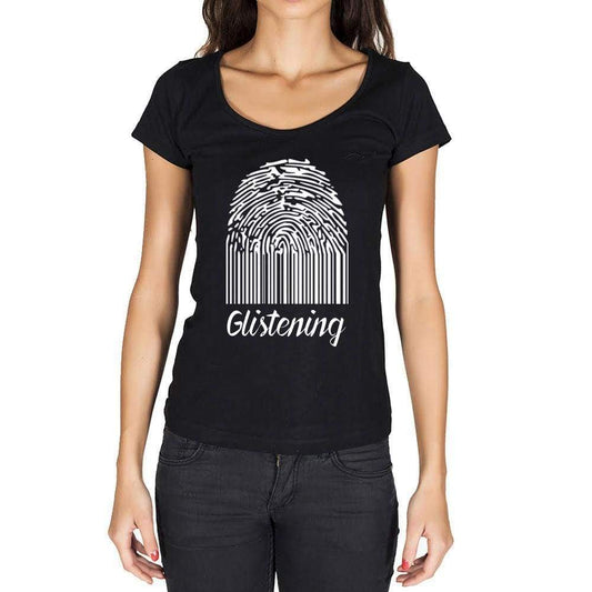 Glistening Fingerprint Black Womens Short Sleeve Round Neck T-Shirt Gift T-Shirt 00305 - Black / Xs - Casual