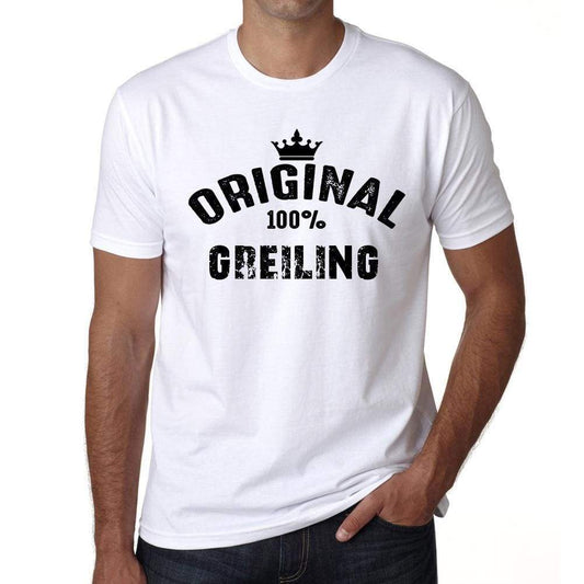 Greiling 100% German City White Mens Short Sleeve Round Neck T-Shirt 00001 - Casual