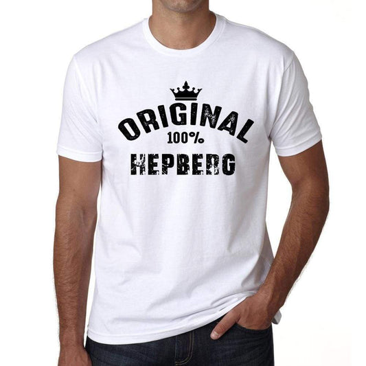 Hepberg 100% German City White Mens Short Sleeve Round Neck T-Shirt 00001 - Casual