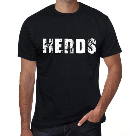 Herds Mens Retro T Shirt Black Birthday Gift 00553 - Black / Xs - Casual