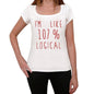 Im 100% Logical White Womens Short Sleeve Round Neck T-Shirt Gift T-Shirt 00328 - White / Xs - Casual