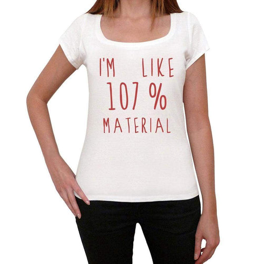 Im 100% Material White Womens Short Sleeve Round Neck T-Shirt Gift T-Shirt 00328 - White / Xs - Casual