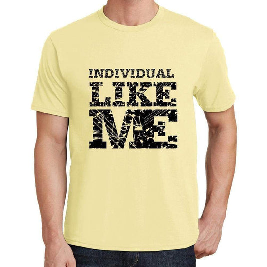 Individual Like Me Yellow Mens Short Sleeve Round Neck T-Shirt 00294 - Yellow / S - Casual