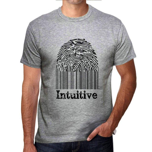 Intuitive Fingerprint Grey Mens Short Sleeve Round Neck T-Shirt Gift T-Shirt 00309 - Grey / S - Casual