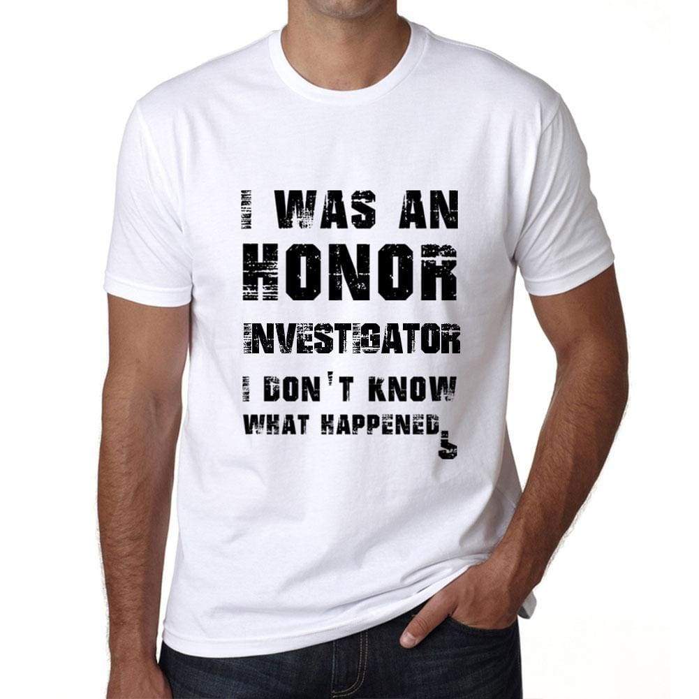 Investigator What Happened White Mens Short Sleeve Round Neck T-Shirt 00316 - White / S - Casual