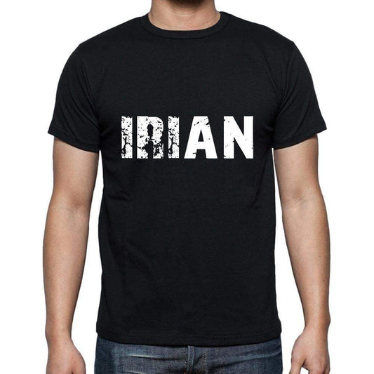 Irian Mens Short Sleeve Round Neck T-Shirt 5 Letters Black Word 00006 - Casual