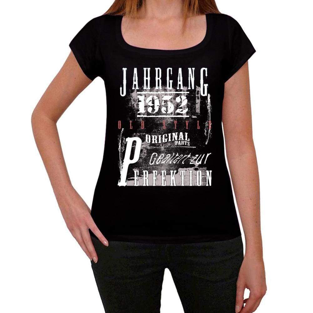 Jahrgang Birthday 1952 Black Womens Short Sleeve Round Neck T-Shirt Gift T-Shirt 00353 - Black / Xs - Casual