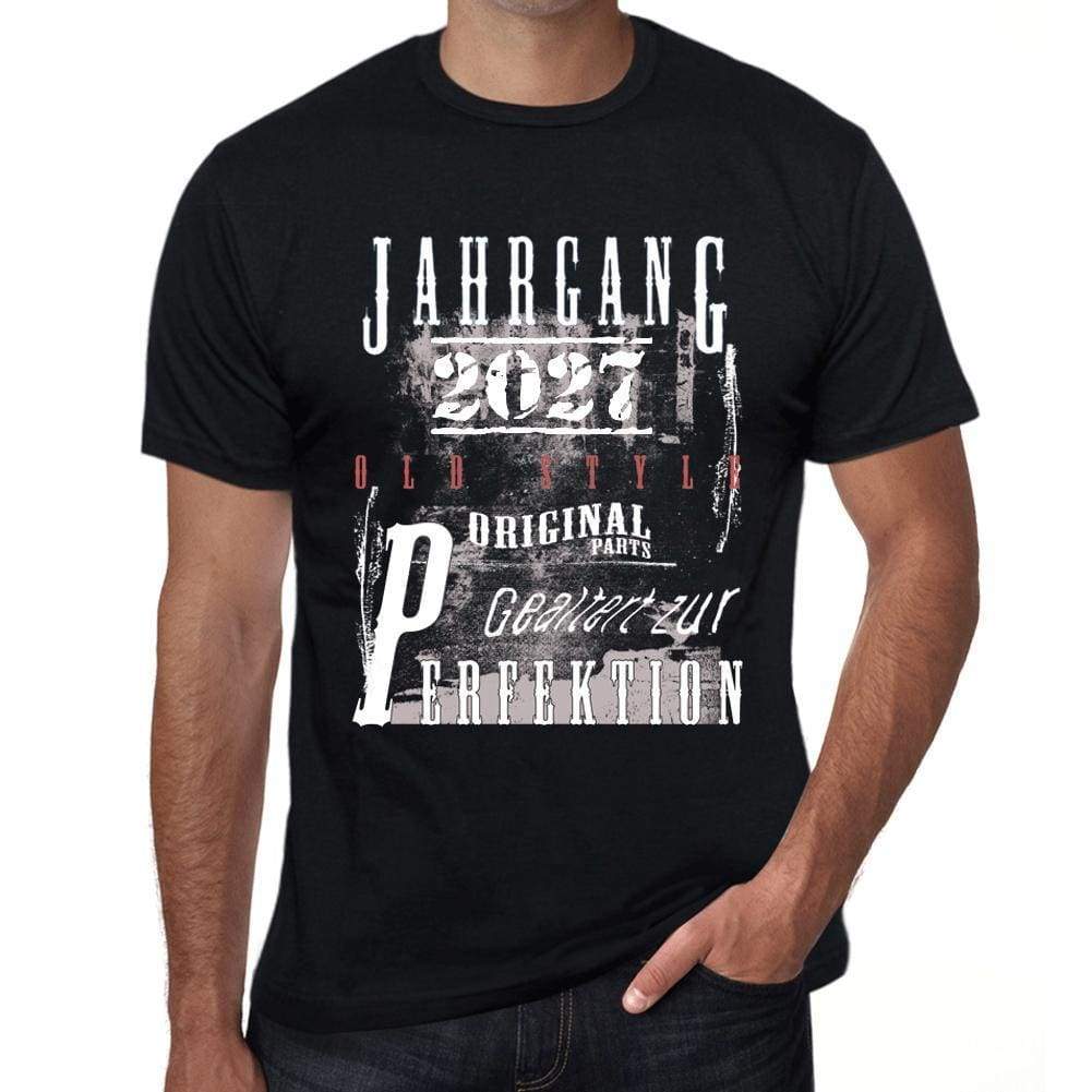 Jahrgang Birthday 2027 Black Mens Short Sleeve Round Neck T-Shirt Gift T-Shirt 00352 - Black / Xs - Casual