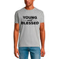 ULTRABASIC Herren T-Shirt Young and Blessed – Bibel religiöses Shirt