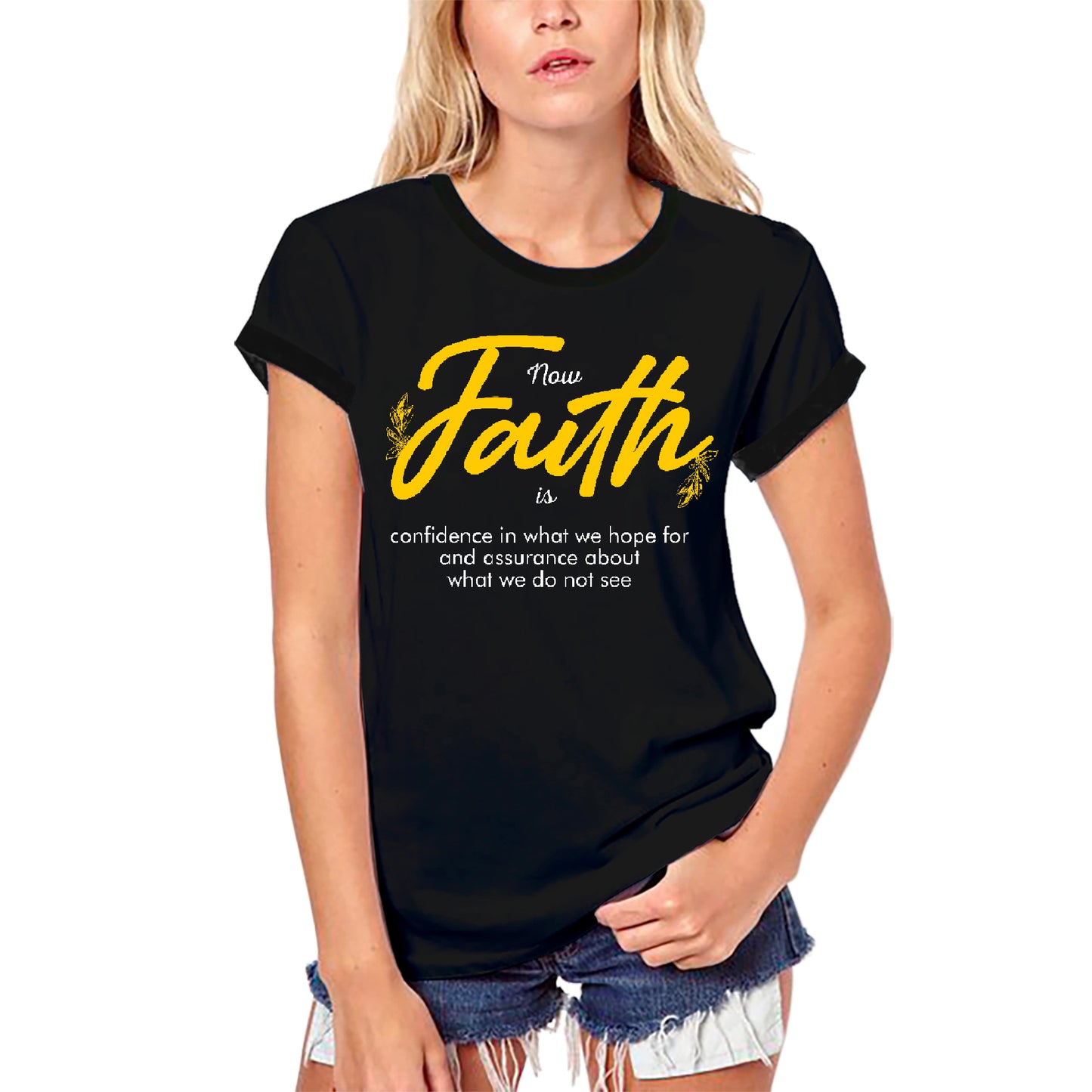 T-shirt religieux biologique ULTRABASIC pour femmes, définition de la vraie foi - Chemise Jésus-Christ