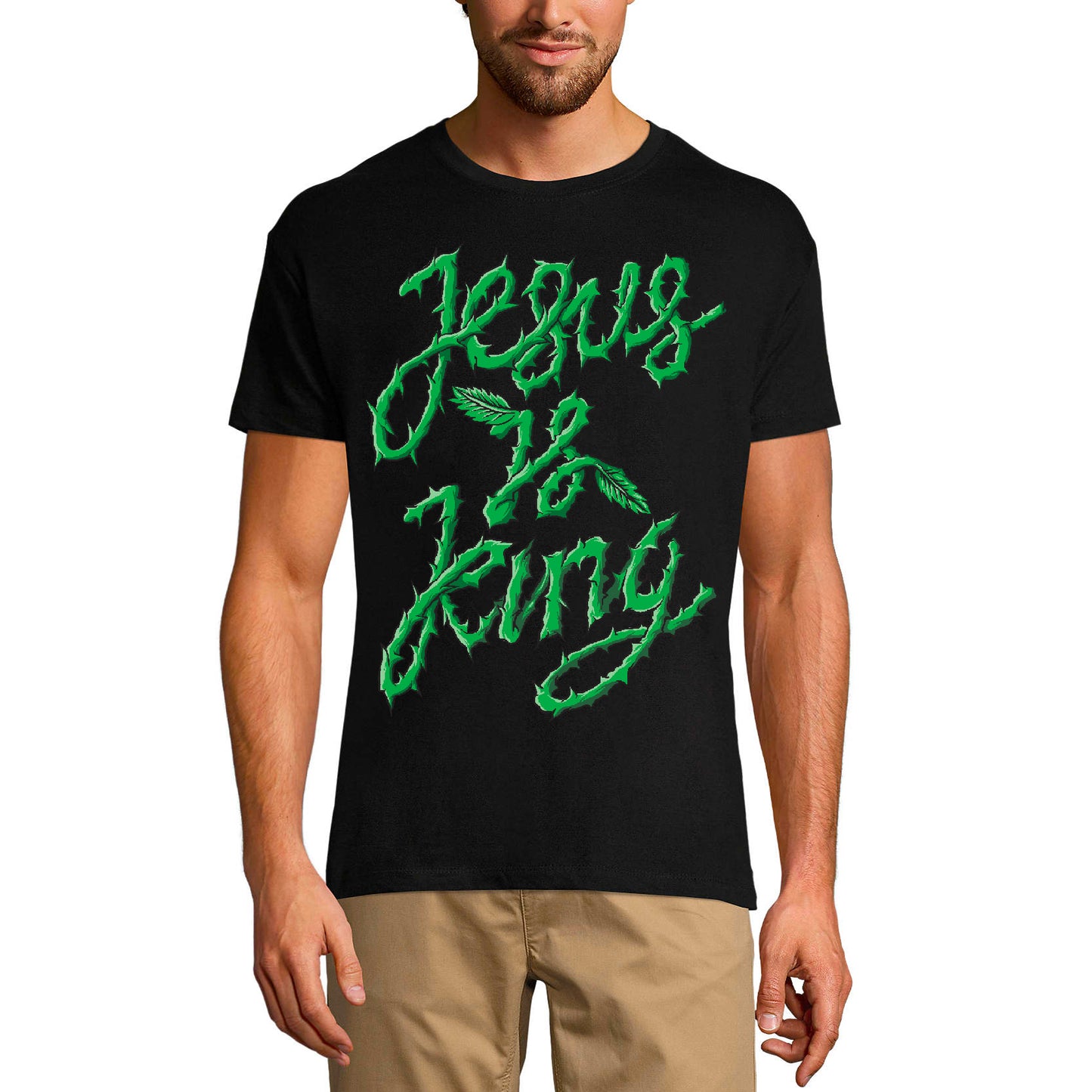 T-shirt religieux ULTRABASIC pour hommes Jésus est roi - Chemise Dieu Jésus-Christ