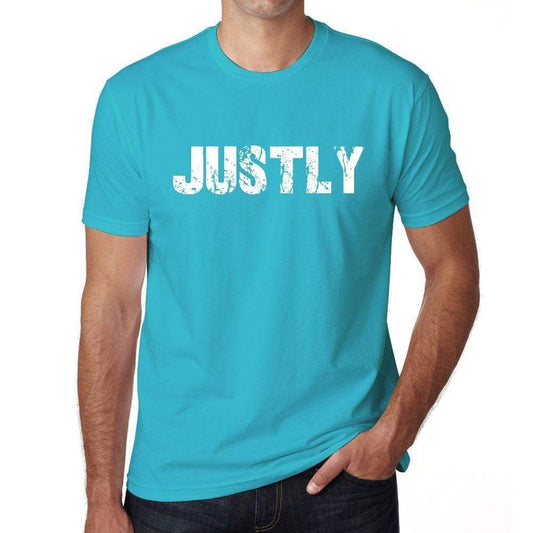 Justly Mens Short Sleeve Round Neck T-Shirt 00020 - Blue / S - Casual