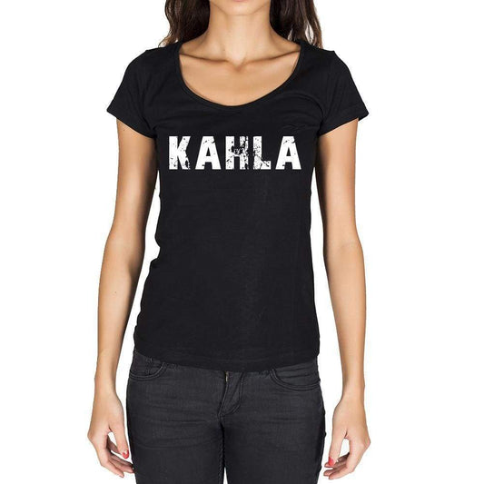 kahla, German Cities Black, <span>Women's</span> <span>Short Sleeve</span> <span>Round Neck</span> T-shirt 00002 - ULTRABASIC