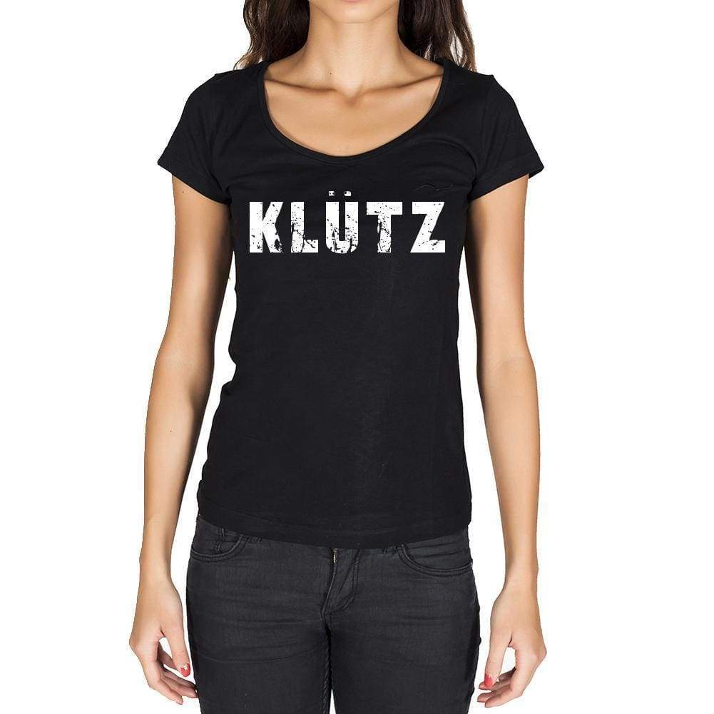 Klütz German Cities Black Womens Short Sleeve Round Neck T-Shirt 00002 - Casual
