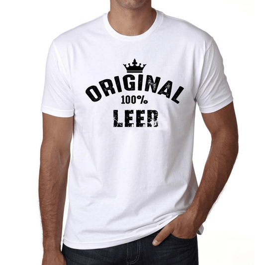 Leer 100% German City White Mens Short Sleeve Round Neck T-Shirt 00001 - Casual