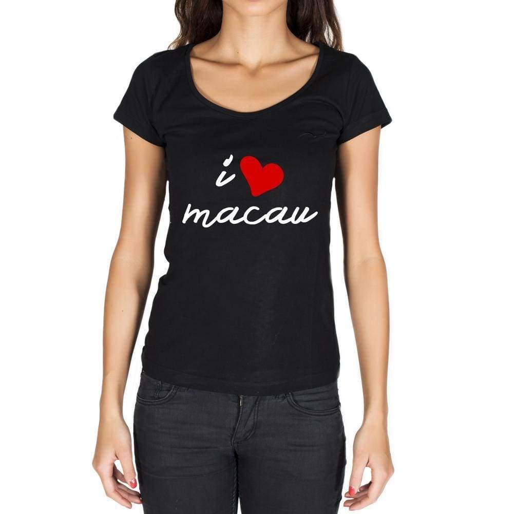 Macau Womens Short Sleeve Round Neck T-Shirt - Casual