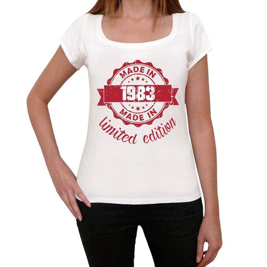 Made In 1983 Limited Edition Womens T-Shirt White Birthday Gift 00425 - White / Xs - Casual