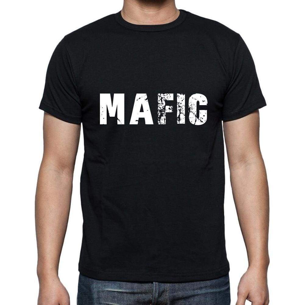Mafic Mens Short Sleeve Round Neck T-Shirt 5 Letters Black Word 00006 - Casual