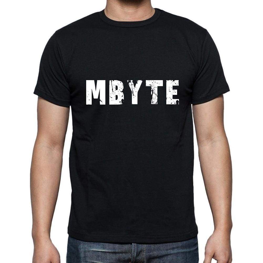 Mbyte Mens Short Sleeve Round Neck T-Shirt 5 Letters Black Word 00006 - Casual