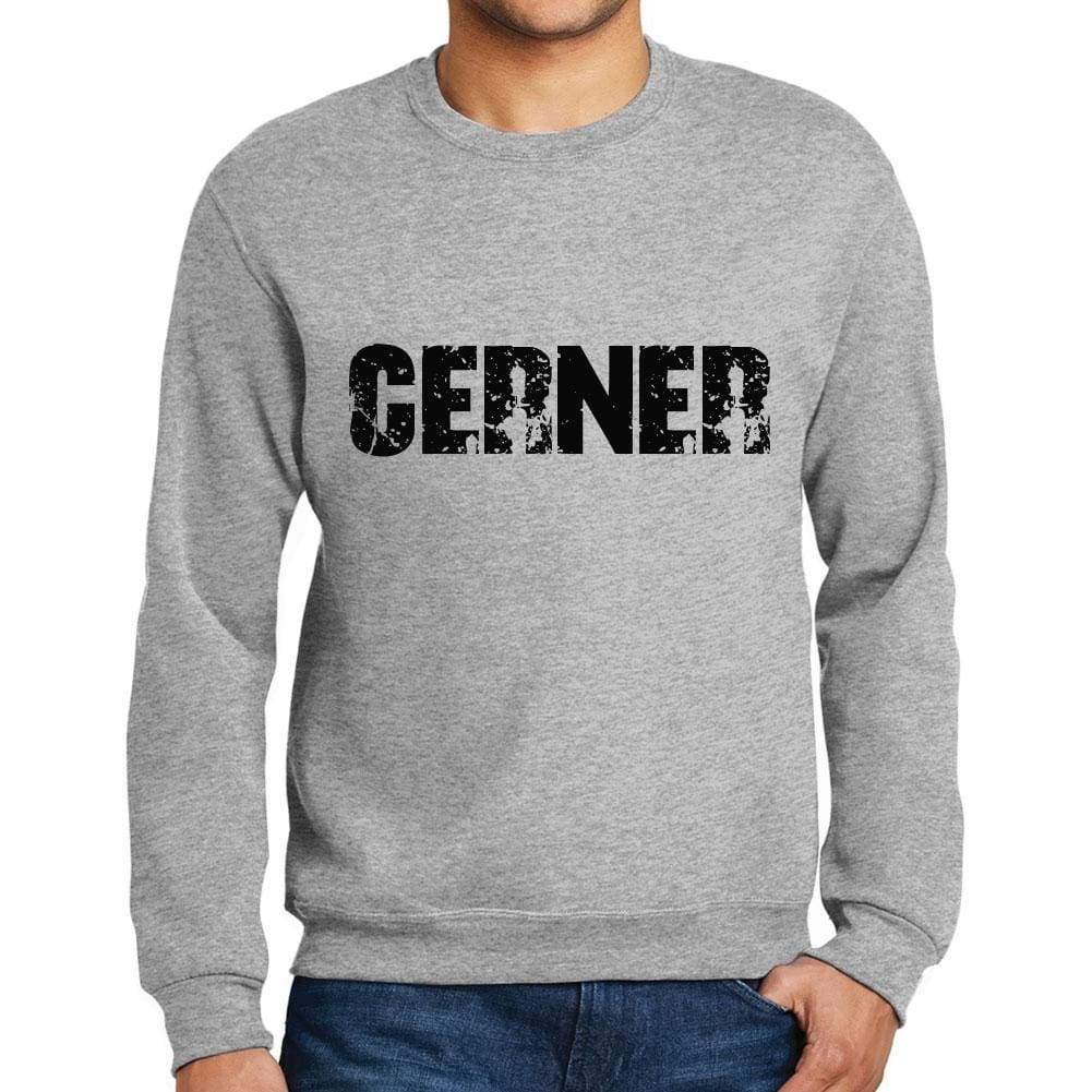 Mens Printed Graphic Sweatshirt Popular Words Cerner Grey Marl - Grey Marl / Small / Cotton - Sweatshirts